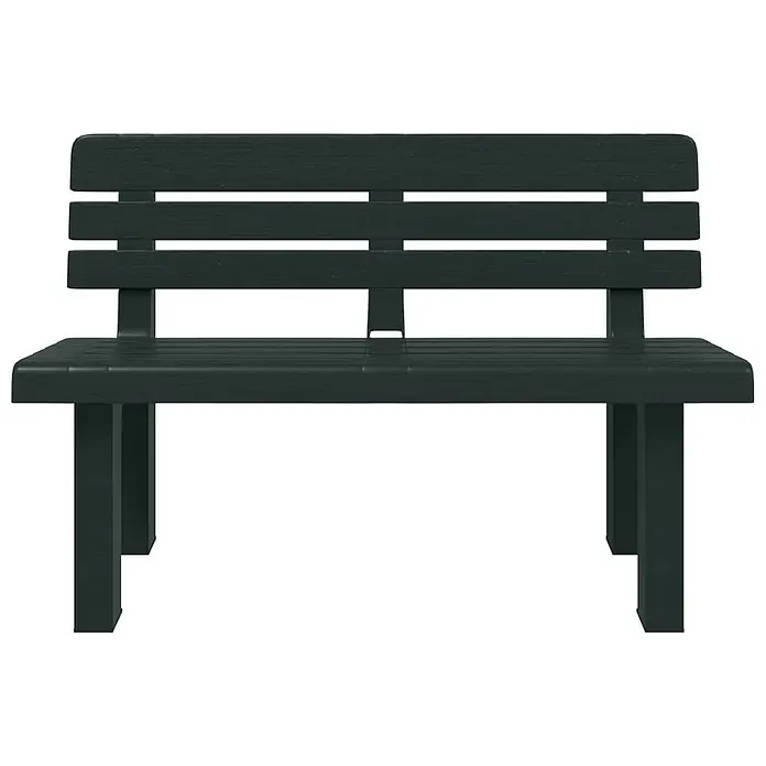 Furnicato Gartenbank Polypropylen - B x T x H: 52 x 110 x 71 cm, Grün - Dunkelgrüne Lattenparkbank mit Rückenlehne.