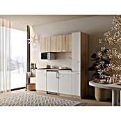 Respekta Küchenzeile Ingrid (Breite: 180 cm, Weiß, Mit Kochfeld + Kühlschrank + Mikrowelle) | BAUHAUS