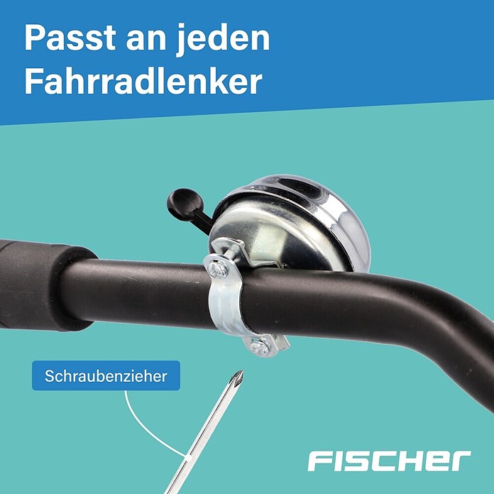 Fischer Fahrradglocke (Klassisches Design, Verchromt)