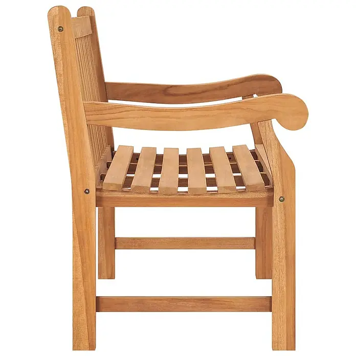 Furnicato Gartenbank Teak-Hartholz - B x T x H: 114 x 69 x 92 cm, Braun - Gartenstuhl aus Teakholz mit Lattenrostsitz und Rückenlehne, naturfarben.