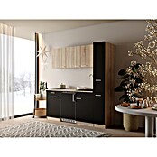 Respekta Küchenzeile Ingrid (Breite: 180 cm, Schwarz, Mit Kochfeld + Kühlschrank) | BAUHAUS