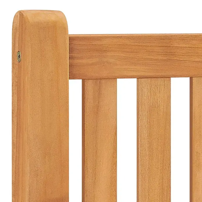 Furnicato Gartenbank Teak-Hartholz - B x T x H: 114 x 69 x 92 cm, Braun - Hellbraune Rückenlehne aus Holz mit vertikalen Latten und einer oberen Querstrebe.