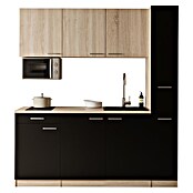 Respekta Küchenzeile Ingrid (Breite: 180 cm, Schwarz, Mit Kochfeld + Mikrowelle) | BAUHAUS