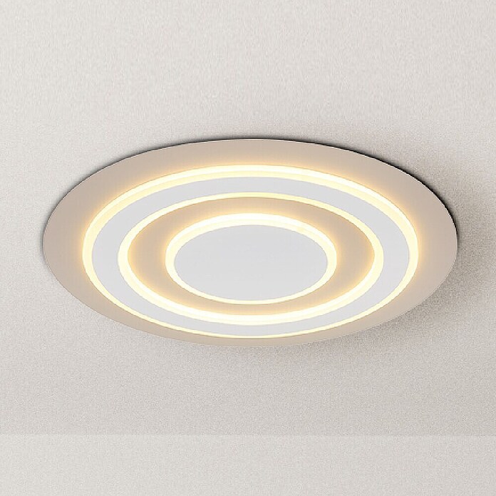 Globo Okrugla stropna LED svjetiljka Jayden  (40 W, Ø x V: 48 x 4,3 cm, Bijela, Bijela, Topla bijela) | BAUHAUS