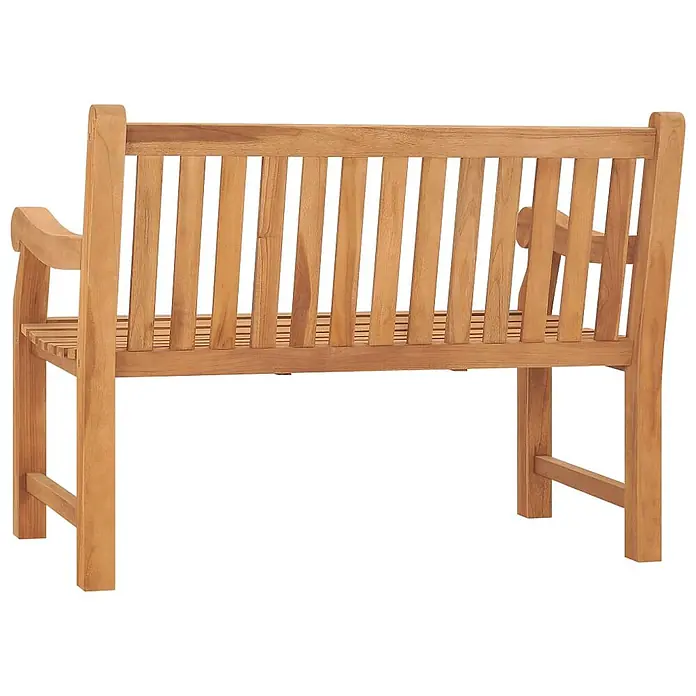 Furnicato Gartenbank Teak-Hartholz - B x T x H: 114 x 69 x 92 cm, Braun - Teak-Gartenbank mit Lattenrückenlehne, Sitzfläche und Armlehnen in Naturholzoptik.