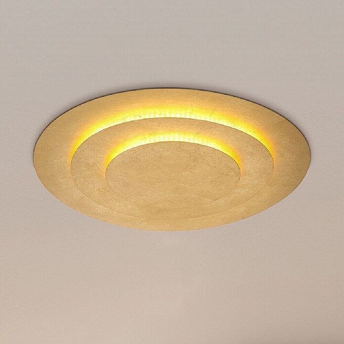 Globo Okrugla stropna LED svjetiljka Heda  (40 W, Ø x V: 49 x 4,7 cm, Zlatna) | BAUHAUS