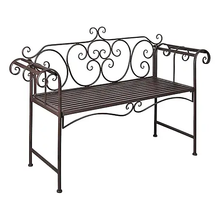 Furnicato  Gartenbank Metall Antikes Braun
