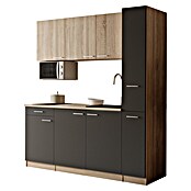 Respekta Küchenzeile Ingrid (Breite: 180 cm, Grau, Mit Kochfeld + Mikrowelle) | BAUHAUS