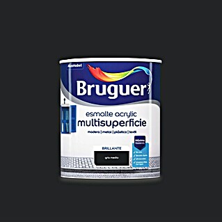 Bruguer Esmalte de color Acrylic multisuperficie (Gris medio, Brillante, 750 ml, Base de agua)