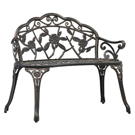 Furnicato  Gartenbank Aluminiumguss Bronzefarben