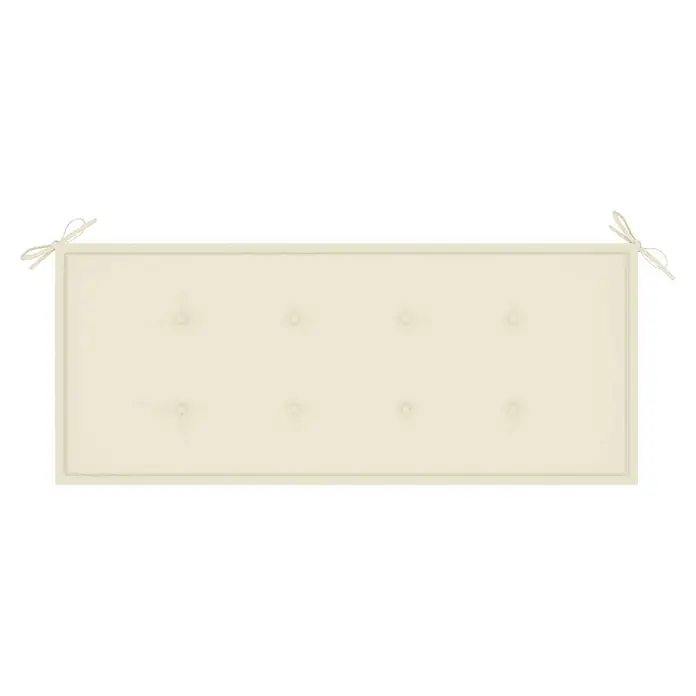Furnicato Gartenbank - Creme - Cremefarbenes, rechteckiges Bankkissen mit Heftungen und Bändern an den oberen Ecken.