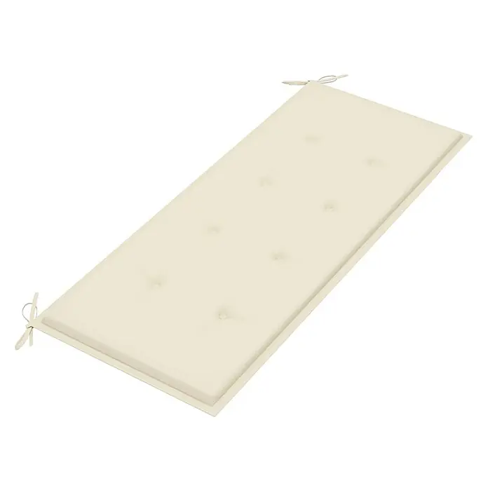 Furnicato Gartenbank - Creme - Cremefarbenes, getuftetes Bankkissen mit Bändern an beiden Enden.