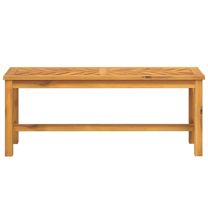 Furnicato Gartenbank Akazien-Massivholz geölt - B x T x H: 110 x 35 x 45 cm, Braun - Hellbraune Holzgartenbank mit dekorativem Fischgrätmuster auf der Lattenoberfläche.