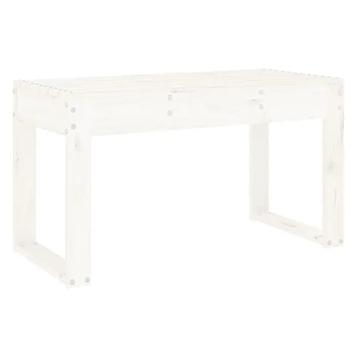 Furnicato Gartenbank Kiefernholz-Massivholz - B x T x H: 80 x 38 x 45 cm, Weiße Kiefer - Helle Holzbank mit Lattenrost und sichtbaren Schraubbefestigungen.