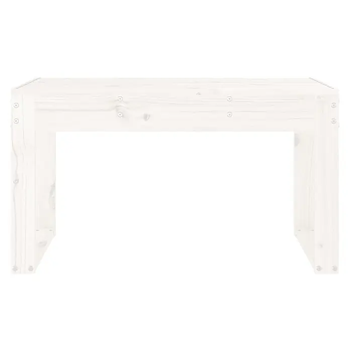 Furnicato Gartenbank Kiefernholz-Massivholz - B x T x H: 80 x 38 x 45 cm, Weiße Kiefer - Weißes Holzgestell für eine Bank oder einen niedrigen Tisch, mit sichtbaren Schrauben an den Verbindungen.