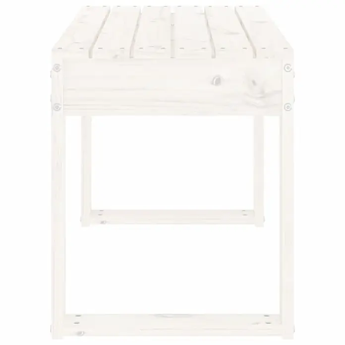 Furnicato Gartenbank Kiefernholz-Massivholz - B x T x H: 80 x 38 x 45 cm, Weiße Kiefer - Weiß lasierte Holzbank mit Lattenrost.