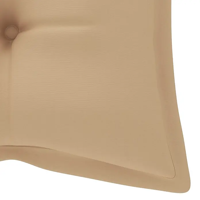 Furnicato Gartenbank Akazienholz geölt - B x T x H: 58 x 120 x 90 cm, Beige - Beiges Stoffkissen mit Knopfheftung.