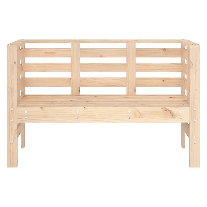 Furnicato Gartenbank Kiefernholz unbehandelt - B x T x H: 111,5 x 53 x 71 cm, Natürliche Kiefer - Bank aus hellem Kiefernholz mit Lattenrückenlehne und Sitzfläche.