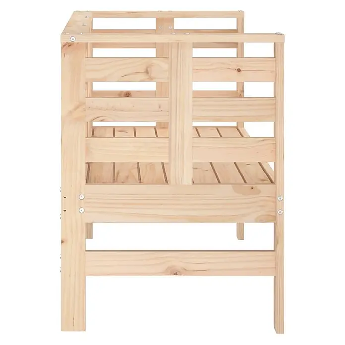 Furnicato Gartenbank Kiefernholz unbehandelt - B x T x H: 111,5 x 53 x 71 cm, Natürliche Kiefer - Etagenbettgestell aus hellem Naturkiefernholz mit Lattenrosten.
