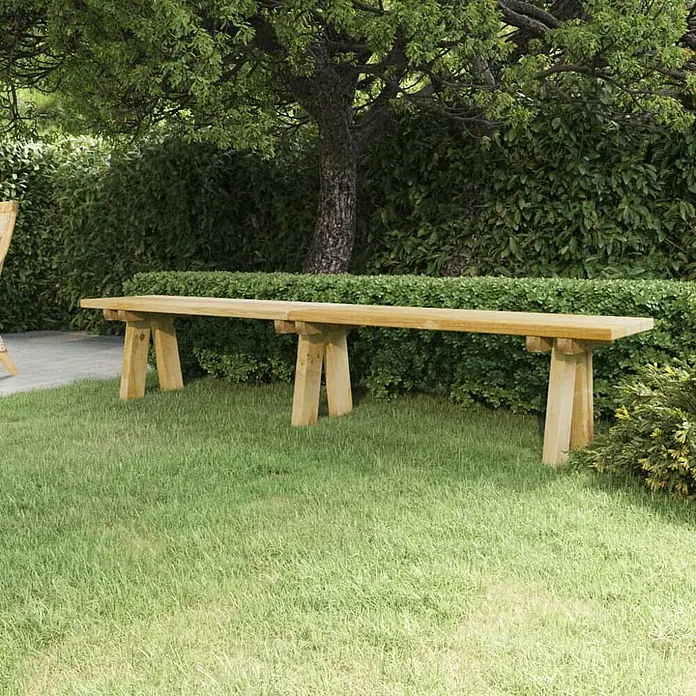 Furnicato Gartenbank Kiefernholz imprägniert - B x T x H: 220 x 38 x 45 cm, Braun - Lange Holzgartenbank mit Naturholzoberfläche, geeignet für Sitzgelegenheiten im Freien.