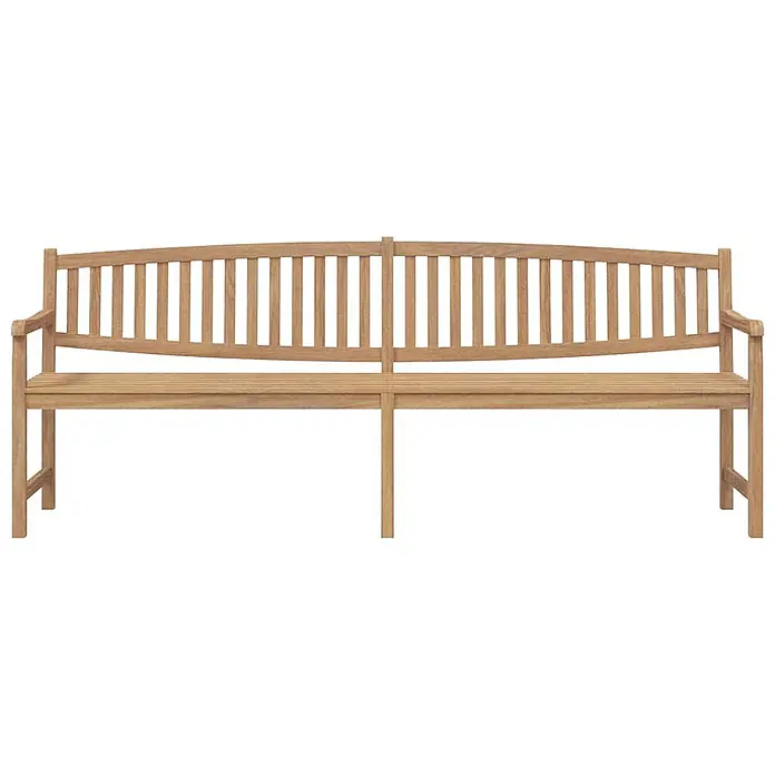 Furnicato Gartenbank - Braun - Lange Gartenbank aus hellem Holz mit Lattenrückenlehne und Sitzfläche.