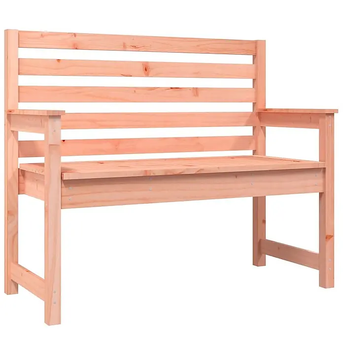 Furnicato Gartenbank Douglasien-Massivholz - B x T x H: 109 x 48 x 91,5 cm, Natürliches Douglasie - Gartenbank aus hellem Naturkiefernholz mit Rückenlehne und Armlehnen.