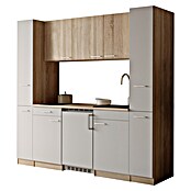 Respekta Küchenzeile Ingrid (Breite: 210 cm, Weiß, Mit Kochfeld + Kühlschrank) | BAUHAUS