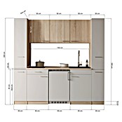 Respekta Küchenzeile Ingrid (Breite: 210 cm, Weiß, Mit Kochfeld + Kühlschrank) | BAUHAUS