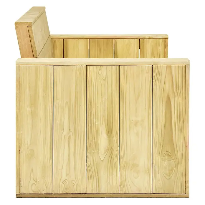 Furnicato Gartenbank Kiefernholz imprägniert - B x T x H: 76 x 179 x 76 cm, Braun - Heller, kesseldruckimprägnierter Pflanzkasten aus vertikalen Holzlatten, ideal für den Garten.
