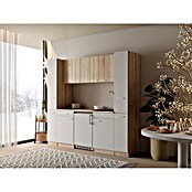 Respekta Küchenzeile Ingrid (Breite: 210 cm, Weiß, Mit Kochfeld + Kühlschrank) | BAUHAUS