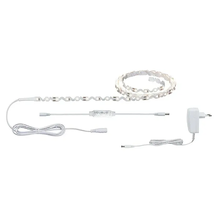 Paulmann LED-Band FlexLED 3D Basisset - Länge: 3 m, Lichtfarbe: Warmweiß, 8 W, 960 lm - LED-Streifen-Set, ideal für stimmungsvolle Beleuchtung. Komplett mit Steuerungseinheit und Netzteil für einfache Installation und Bedienung.