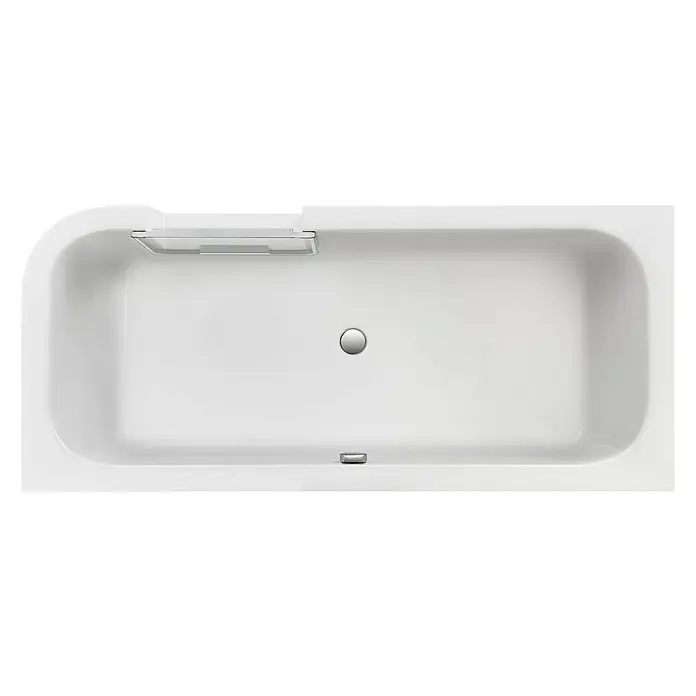 Ottofond Badewanne Pueblo - 180 x 80 cm, Sanitäracryl, Weiß, Rechts, Mit Ab- und Überlaufgarnitur - Modernes, rechteckiges Badezimmer-Acrylbadewannen-Design mit glatter, weißer Oberfläche und praktischen Armaturen für stilvolles Badevergnügen.