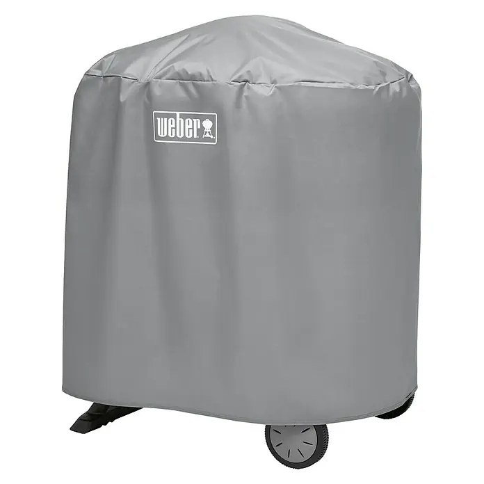 Weber Standard Funda protectora para barbacoa - Específico para: Serie Q de Weber - Una funda de parrilla Weber gris que protege tu parrilla de los elementos y la mantiene limpia. Perfecta para usar todo el año.