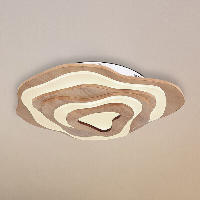 Globo LED stropna svjetiljka Jacks  (D x Š x V: 580 x 500 x 100 mm, Smeđa) | BAUHAUS