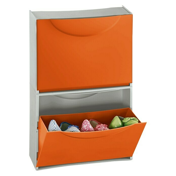 Zapatero De Plástico Apilable De Color Naranja con Ofertas en