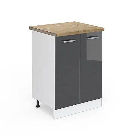 Küchenunterschrank R-Line 60 cm Anthrazit Hochglanz Art.-Nr. 45620
