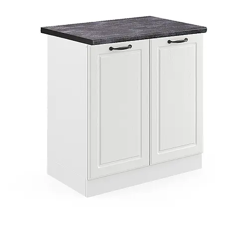 Vicco  Schrankküche R-Line Weiß Landhaus, AP Anthrazit