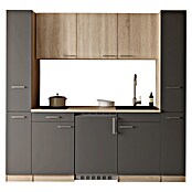 Respekta Küchenzeile Ingrid (Breite: 210 cm, Grau, Mit Kochfeld + Kühlschrank) | BAUHAUS