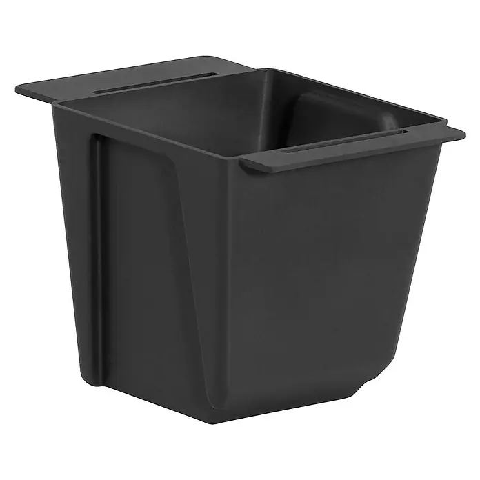 Geli Pflanzkasten-Einsatz Easy - Außenmaß (L x B x H): 10 x 10 x 10 cm, Kunststoff, Anthrazit - Aufnahme eines dunklen, quadratischen Behälters mit breiter Krempe, ideal für Büro- oder Haushaltszwecke.