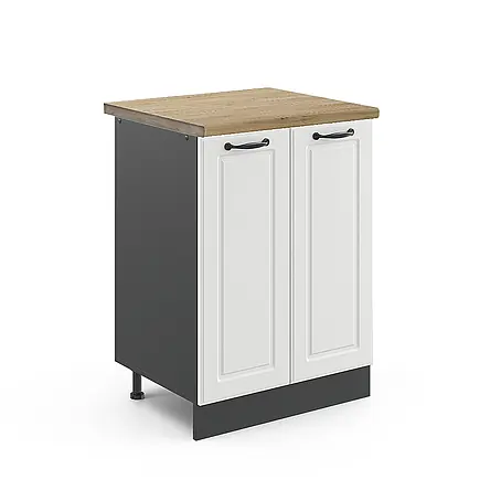 Vicco  Schrankküche R-Line Weiß Landhaus, AP Eiche