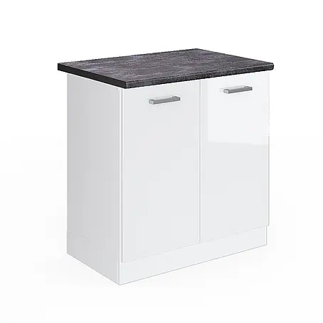 Vicco  Schrankküche R-Line Weiß Hochglanz, AP Anthrazit