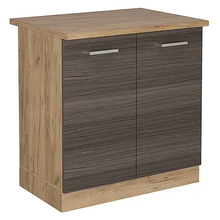 Vicco  Schrankküche R-Line Edelgrau, AP Eiche