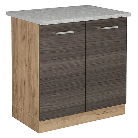 Vicco  Schrankküche R-Line Edelgrau AP Marmor