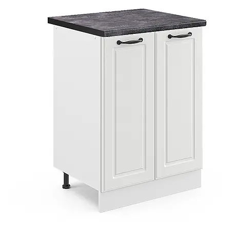 Vicco  Schrankküche R-Line Weiß Landhaus, AP Anthrazit