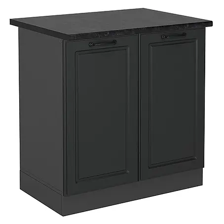 Vicco  Schrankküche R-Line Anthrazit Landhaus, AP Anthrazit
