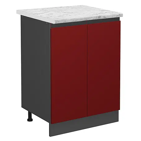 Vicco  Schrankküche R-Line Rot J-Shape AP Marmor