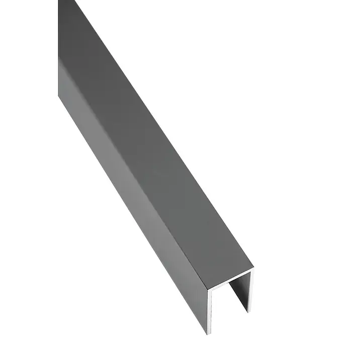 GartenLand Zaunabschlussleiste - Aluminium, Passend für: GartenLand Steckzaunserien Ameland & Ameland Co-ex - Graues Metall-U-Profil.