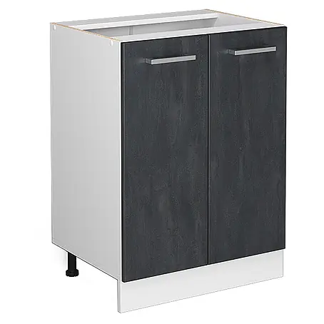 Vicco Küchenunterschrank R-Line, Schwarz Beton, 60 cm