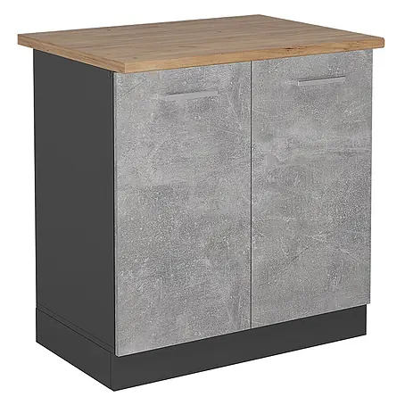 Vicco  Schrankküche R-Line Beton, AP Eiche
