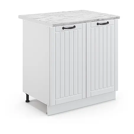 Küchenunterschrank Fame-Line 80 cm Weiß Landhaus Art.-Nr. 46608